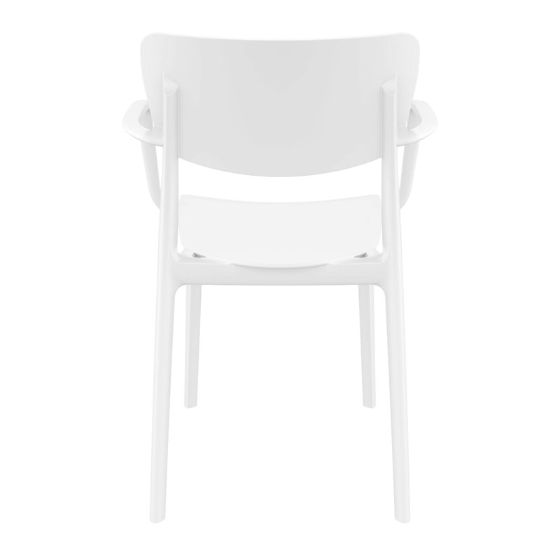 Compamia Lisa Outdoor Dining Arm Chair in White Finish