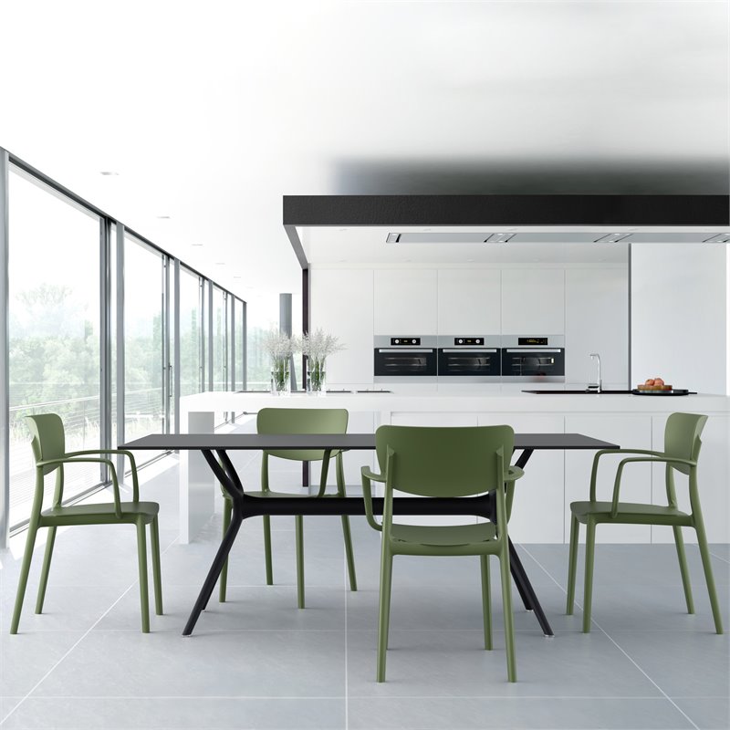 Compamia Lisa Dining Arm Chair in Olive Green finish