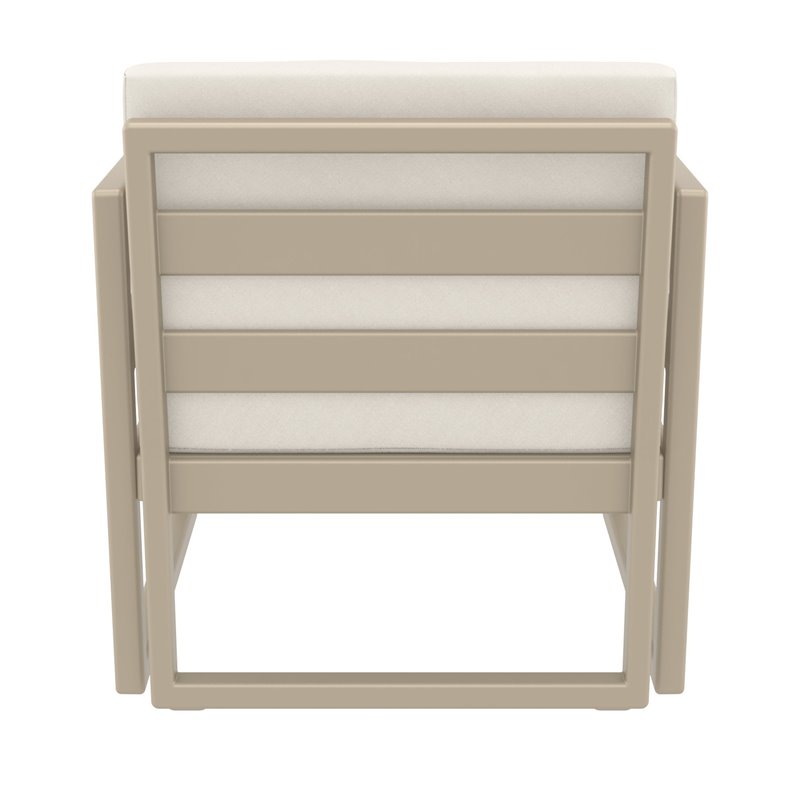Mykonos Patio Club Chair Taupe with Acrylic Fabric Natural Cushions