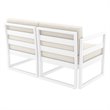 Mykonos Patio Loveseat White with Acrylic Fabric Natural Cushions