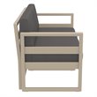 Mykonos Patio Loveseat Taupe with Acrylic Fabric Charcoal Cushions