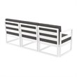 Mykonos Patio Sofa White with Acrylic Fabric Charcoal Cushions