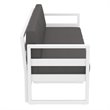 Mykonos Patio Sofa White with Acrylic Fabric Charcoal Cushions