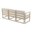 Mykonos Patio Sofa Taupe with Acrylic Fabric Natural Cushions