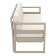 Mykonos Patio Sofa Taupe with Acrylic Fabric Natural Cushions
