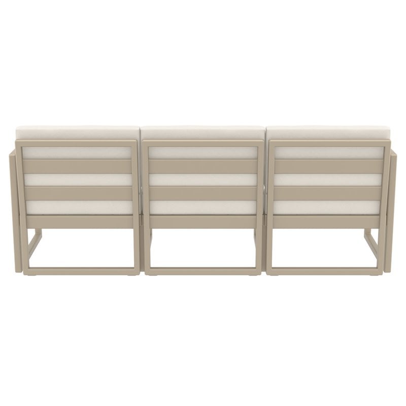 Mykonos Patio Sofa Taupe with Acrylic Fabric Natural Cushions