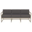 Mykonos Patio Sofa Taupe with Acrylic Fabric Charcoal Cushions