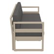 Mykonos Patio Sofa Taupe with Acrylic Fabric Charcoal Cushions
