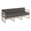 Mykonos Patio Sofa Taupe with Acrylic Fabric Charcoal Cushions