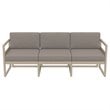 Mykonos Patio Sofa Taupe with Acrylic Fabric Taupe Cushions