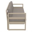 Mykonos Patio Sofa Taupe with Acrylic Fabric Taupe Cushions