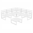 Mykonos Corner Sectional Lounge Set White with Acrylic Fabric Charcoal Cushions