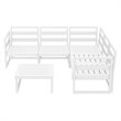 Mykonos Corner Sectional Lounge Set White with Acrylic Fabric Charcoal Cushions