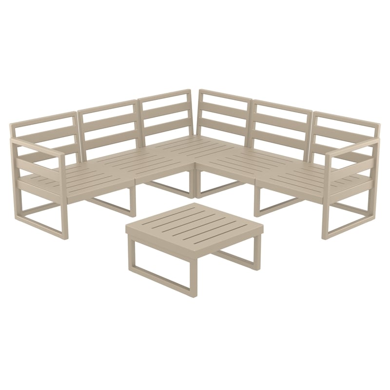 Mykonos Corner Sectional Lounge Set White with Acrylic Fabric Charcoal Cushions