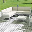 Compamia Mykonos Extension White with Acrylic Fabric Natural Cushion