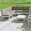 Compamia Mykonos Extension White with Acrylic Fabric Taupe Cushion
