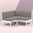 Compamia Mykonos Extension White with Acrylic Fabric Taupe Cushion