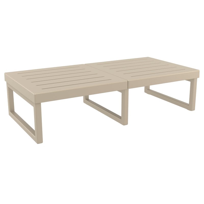 Compamia Mykonos Rectangle Lounge Coffee Table in Taupe Finish