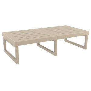 Compamia Mykonos Rectangle Lounge Coffee Table in Taupe Finish