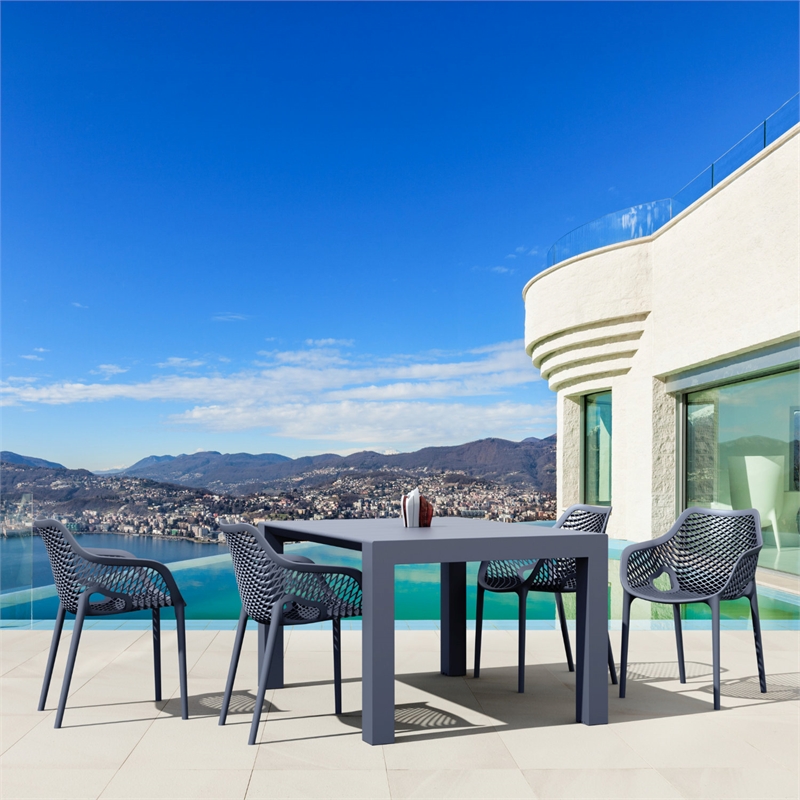 Compamia Air XL Extension 5 Piece Dining Set in Dark Gray