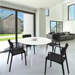 Compamia Lisa Round Dining Set with 47 inch White Table and Black Armcairs