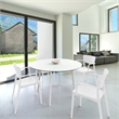 Compamia Lisa 5 Piece Contemporary Resin Round Dining Set in White