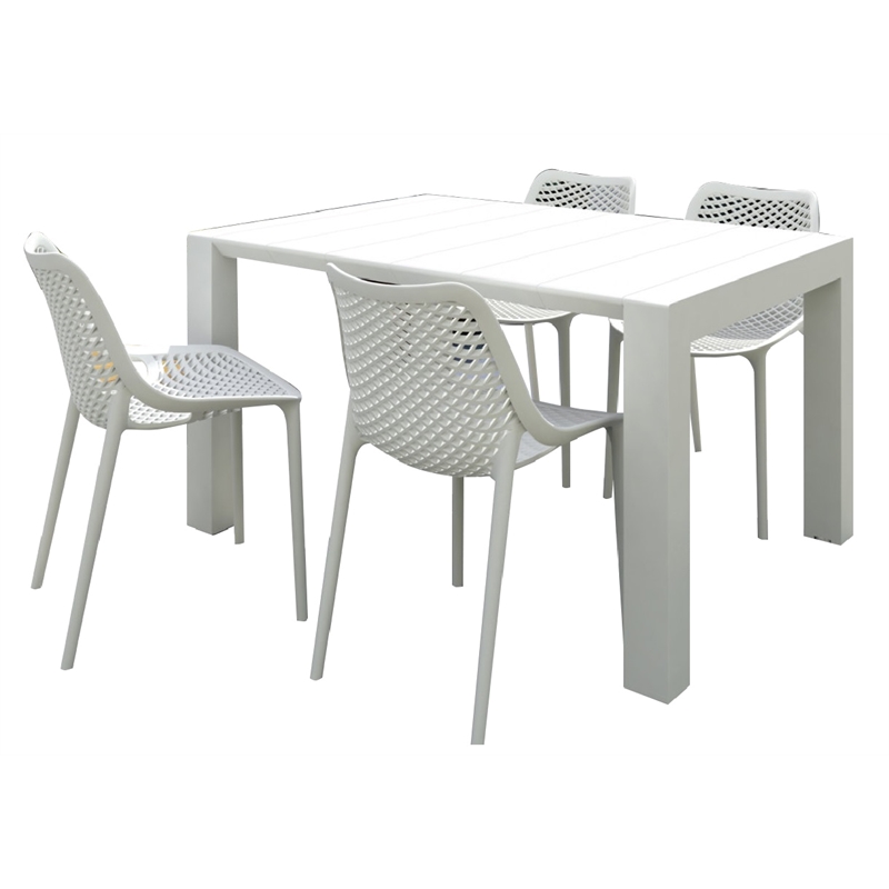 Compamia 5 Piece Air Extension Dining Set in White