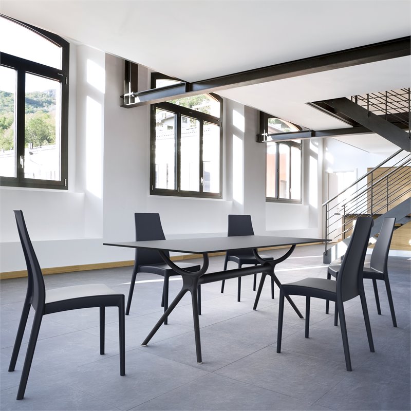 Compamia Miranda Dining Set with 6 Chairs Black