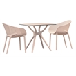 Compamia Sky 31 inch Square Table Dining Set with 2 Arm Chairs White