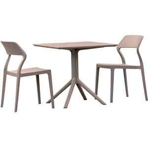 Compamia Snow Patio Dining Set with 2 Chairs Dark Gray