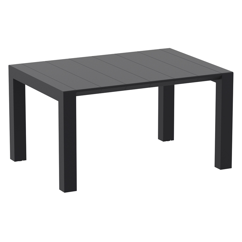 Loft Outdoor Dining Set with 6 Arm Chairs and 55 inch Extension Table Black