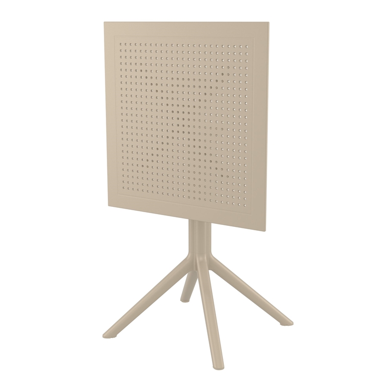 Compamia Lucy 3 Piece Outdoor Bistro Set with 24 inch Square Table Top - Taupe