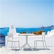 Compamia Lucy 3 Piece Outdoor Bistro Set with 24 inch Square Table Top White