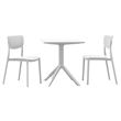 Compamia Lucy 3 Piece Outdoor Bistro Set with 24 inch Square Table Top White