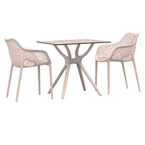 Air XL Dining Set with 2 Arm Chairs White