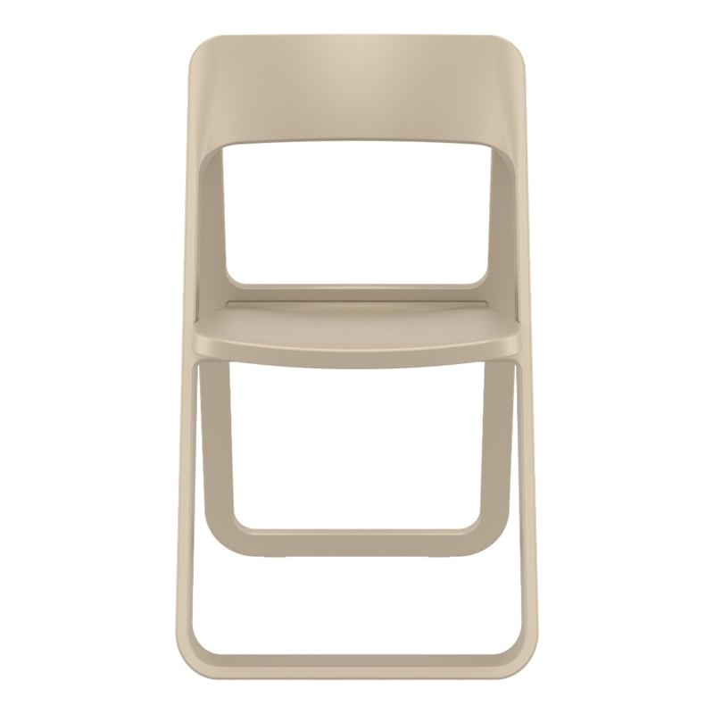 Compamia Dream Commercial Grade Folding Resin Outdoor Chair Taupe