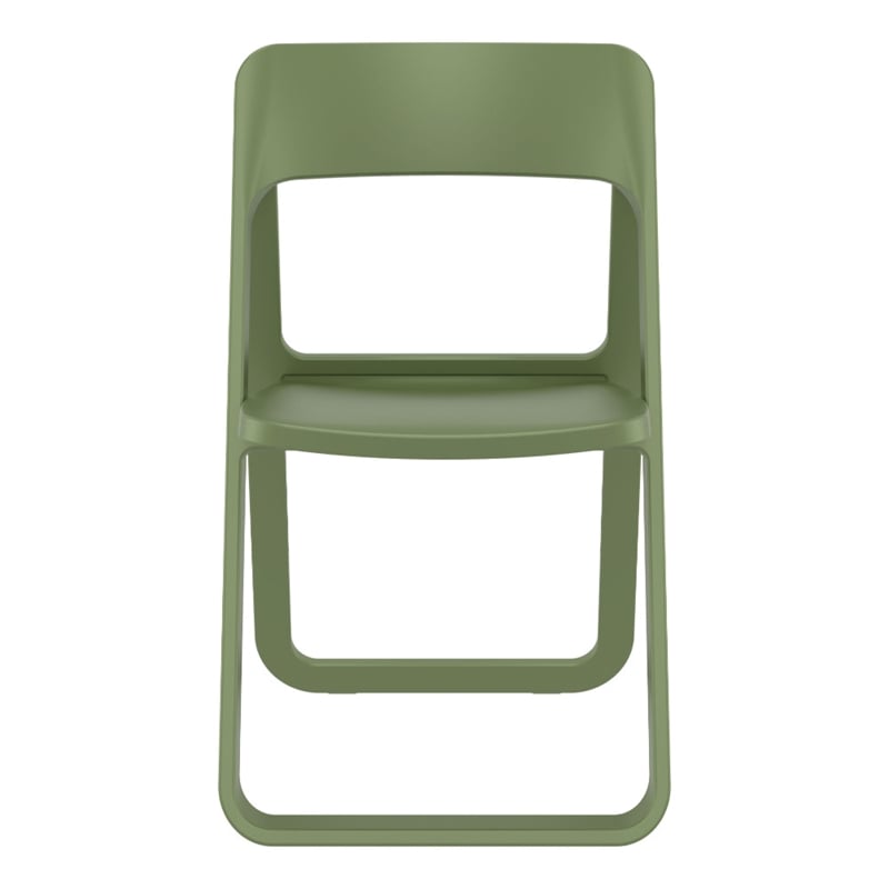 Compamia Dream Commercial Grade Folding Resin Outdoor Chair Olive Green