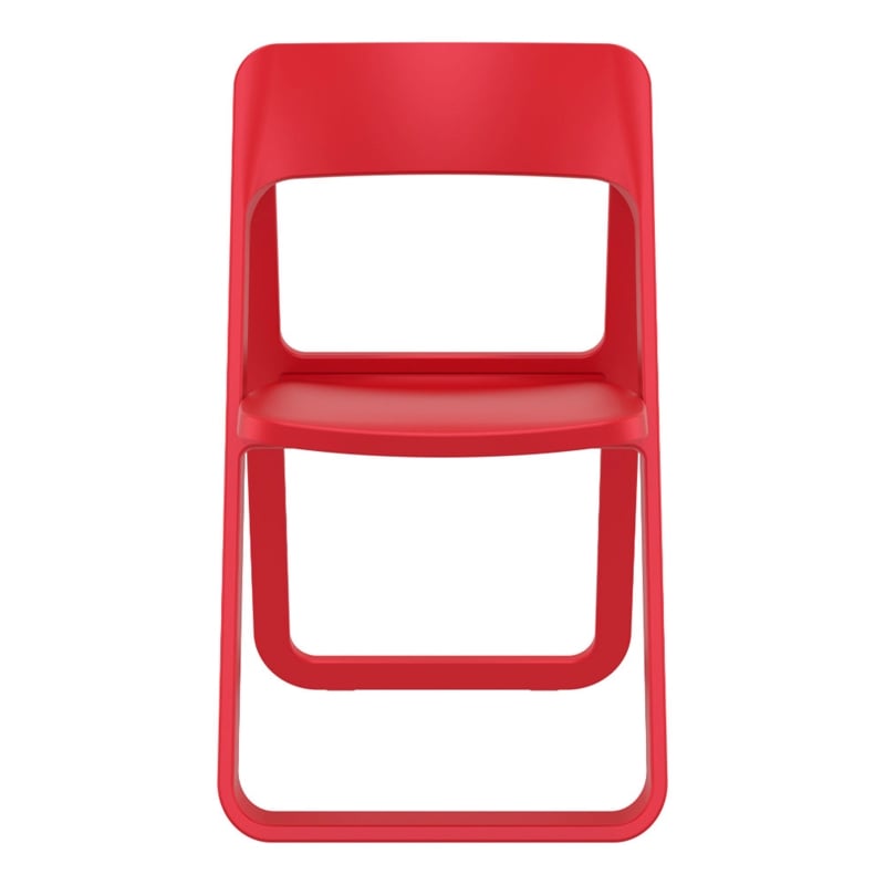 Compamia Dream Commercial Grade Folding Resin Outdoor Chair Red