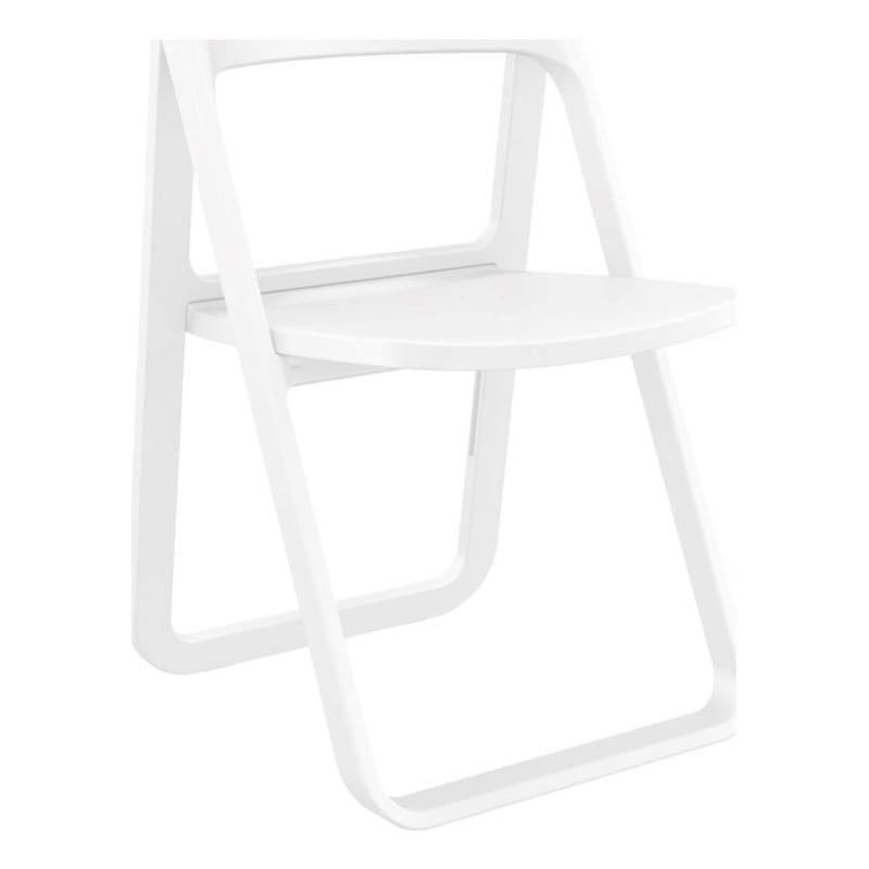 Compamia Dream Polypropylene Resin Outdoor Folding Chair in White