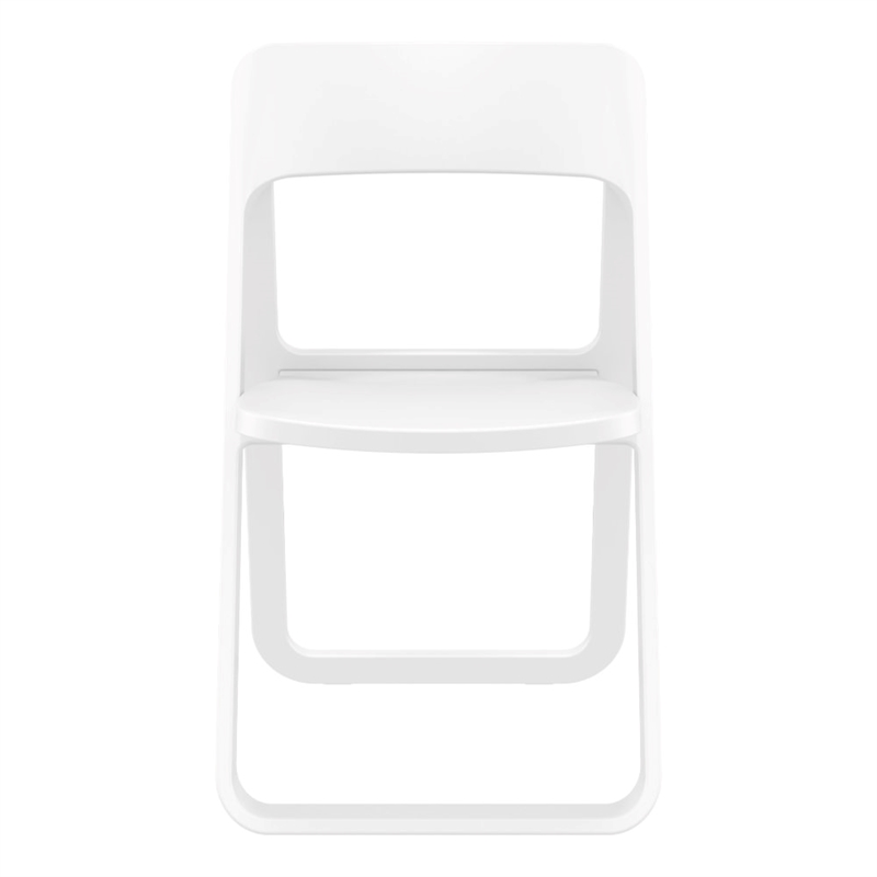 Compamia Dream Polypropylene Resin Outdoor Folding Chair in White