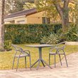 Compamia Mila Patio Dining Set with 2 Arm Chairs in Dark Gray