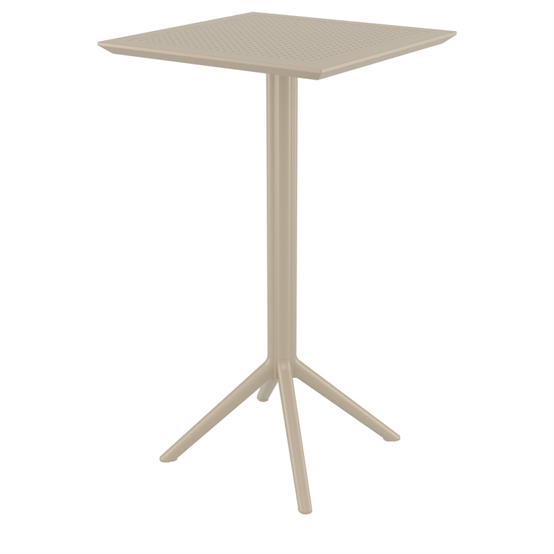 Compamia Sky Ares Square Bar Set with 2 Barstools Taupe
