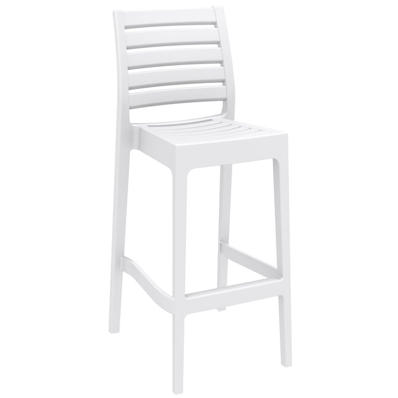 Compamia Sky Ares Square Bar Set with 2 Barstools - White