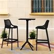 Compamia Sky Air Square Bar Set with 2 Barstools Black