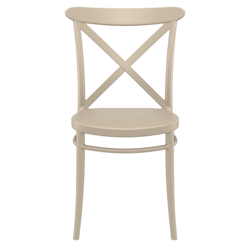Compamia Cross Resin Indoor Outdoor chair - in Taupe Finish