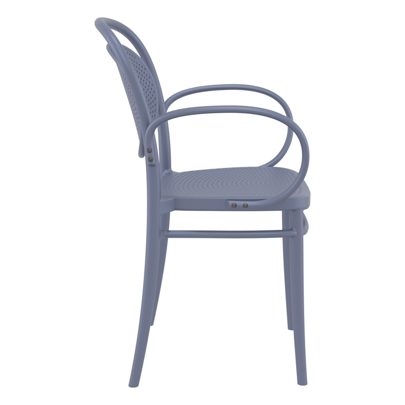Compamia Marcel Contemporary XL Resin Indoor/Outdoor Arm Chair Dark Gray