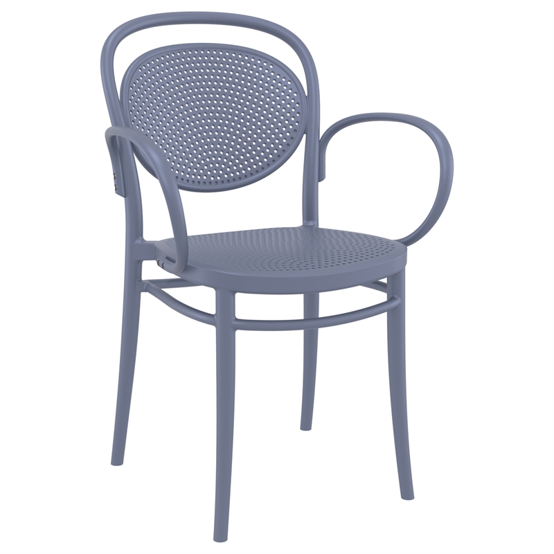 Compamia Marcel Contemporary XL Resin Indoor/Outdoor Arm Chair Dark Gray