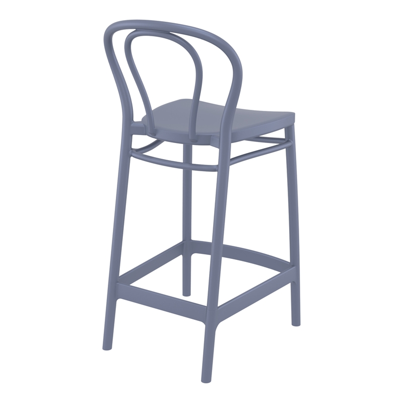 Compamia Victor Contemporary Resin Indoor Outdoor Counter Stool Dark Gray