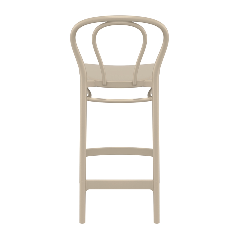 Compamia Victor Contemporary Resin Indoor Outdoor Counter Stool Taupe