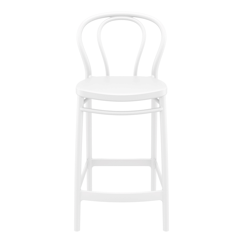 Compamia Victor Contemporary Resin Indoor Outdoor Counter Stool White